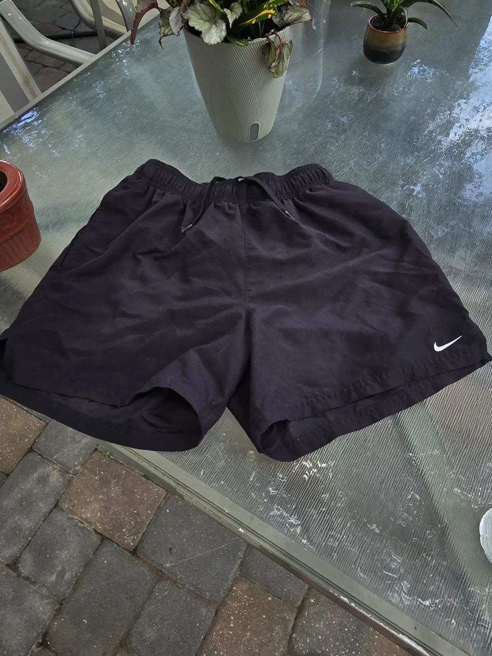 Nike Black Women's Athletic Drawstring Shorts - Solid Black